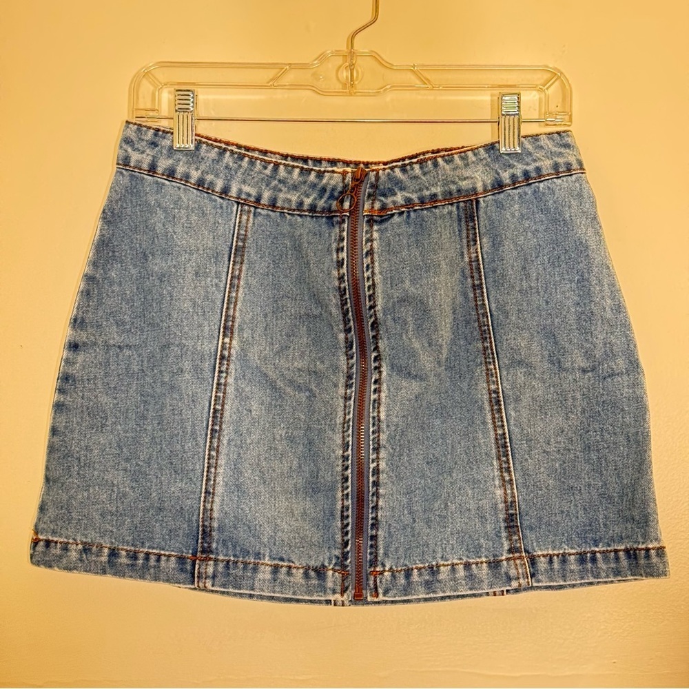 Altar'd State Blue Denim Mini Skirt Size S - Picture 5 of 13